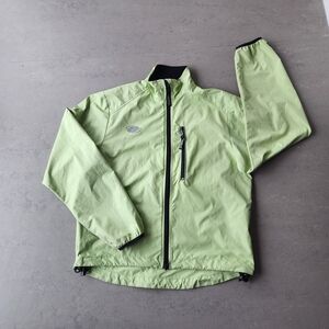 Women's Light Green Windbreaker With Reflective Piping